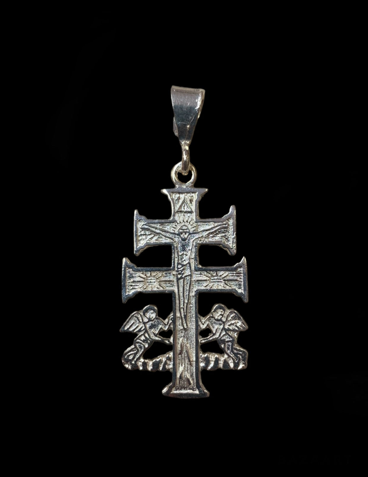 Crucifix Jesus on Cross Caravaca Pendant Silver
