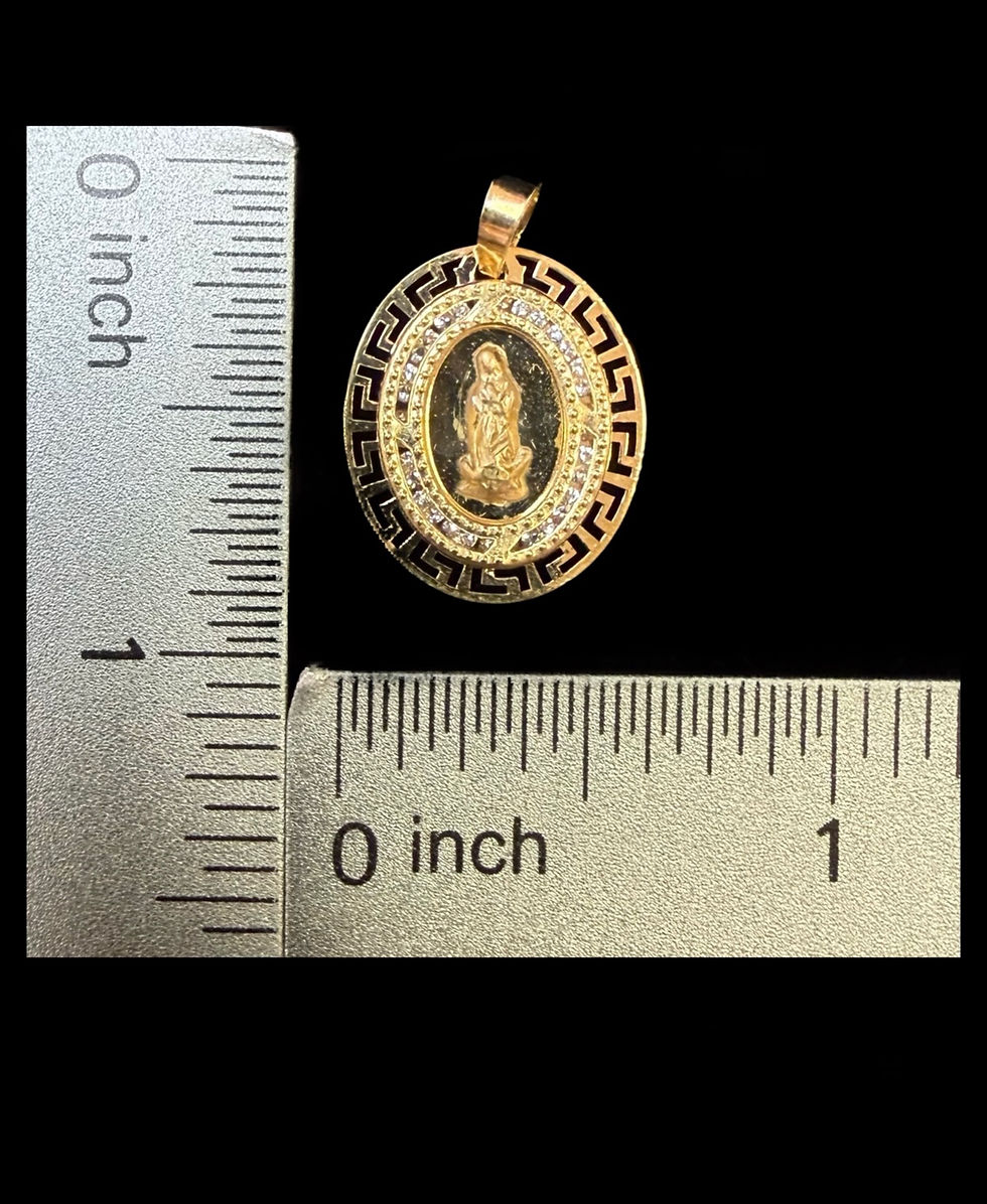 Thumbnail: Virgin Mary Lady Guadalupe Versace Style Pendant Gold 10k