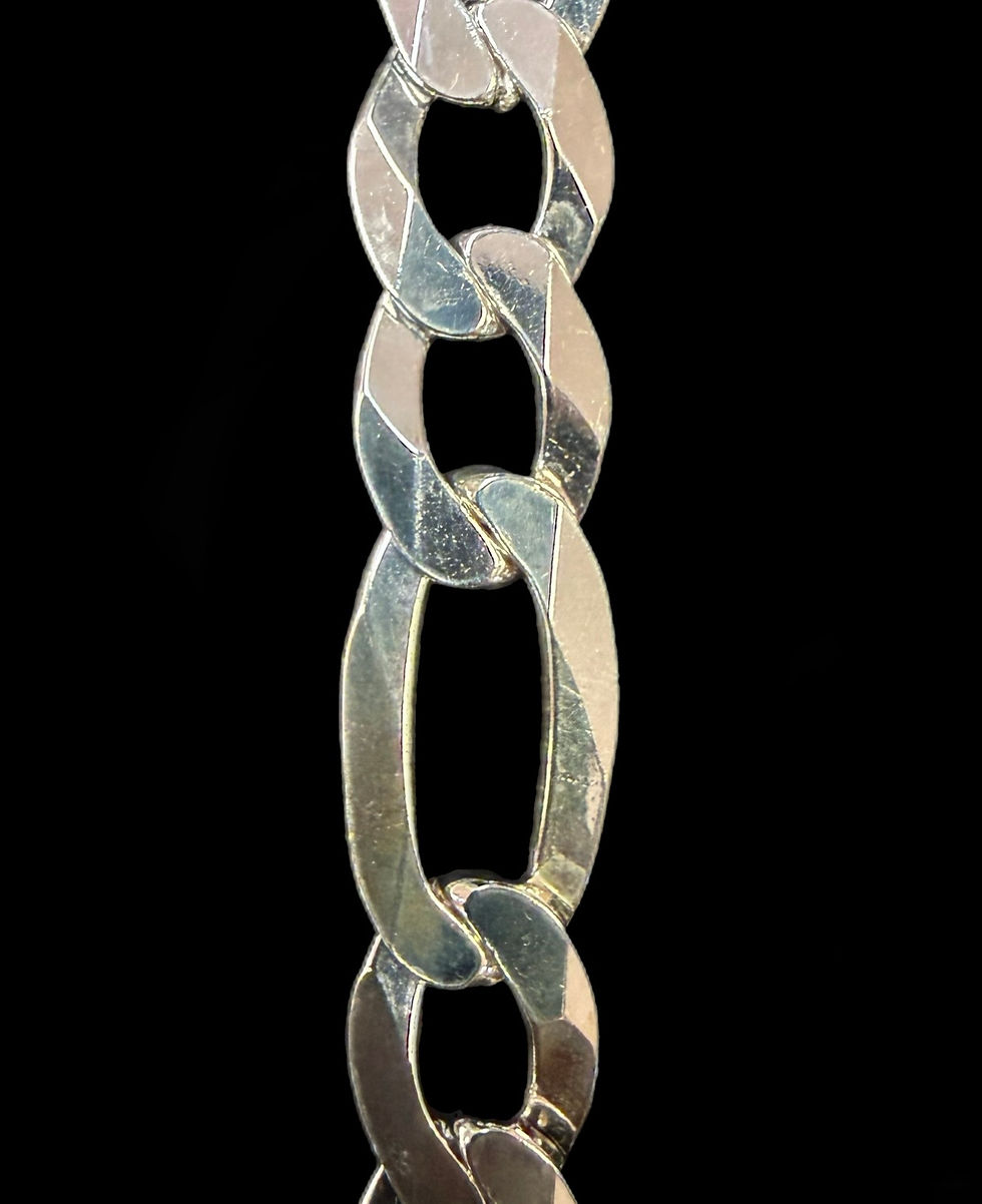 Miniatura: 10 mm Figaro Diamond Cut and Plain Cut Chain Silver