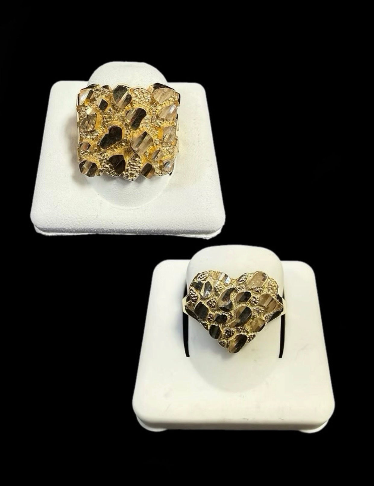 Men’s and Women Nugget Ring Set Gold 10k