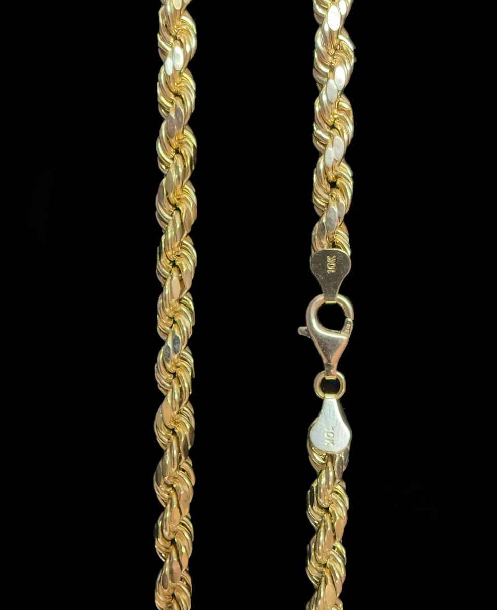 Thumbnail: 6 mm Rope Chain Gold 10k