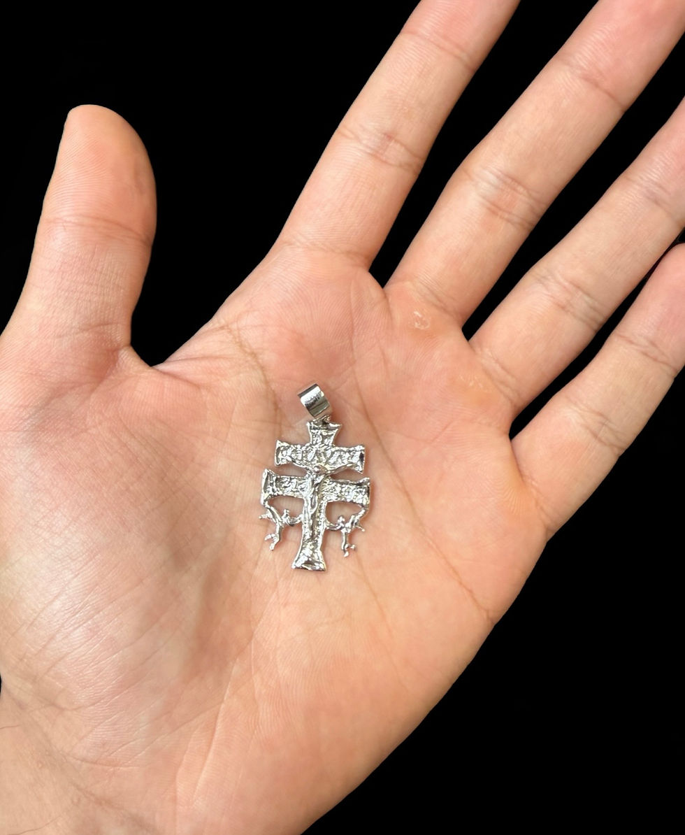 Thumbnail: Crucifix Jesus on Cross Caravaca Pendant Silver