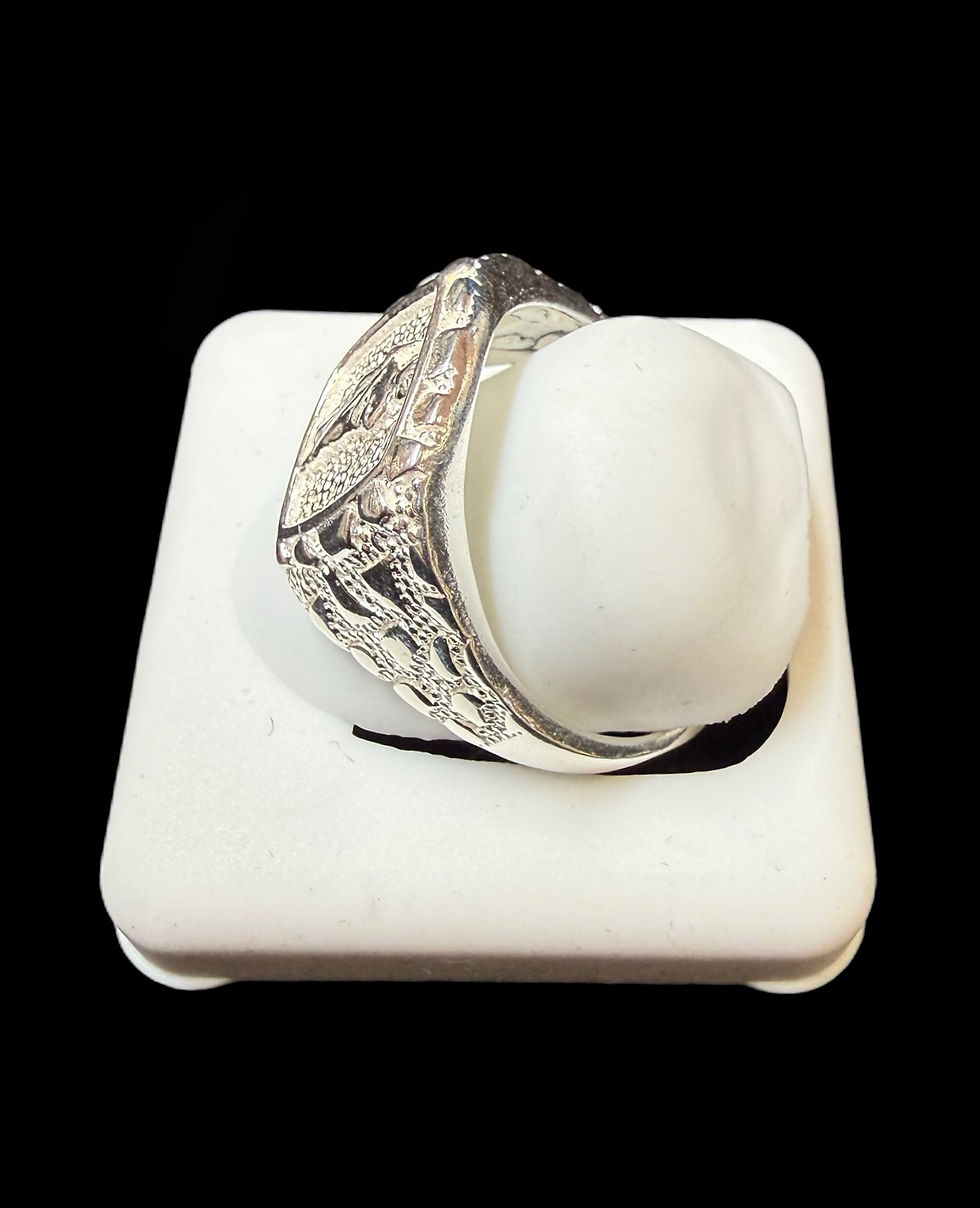 Thumbnail: Saint Jude Nugget Style Ring Silver