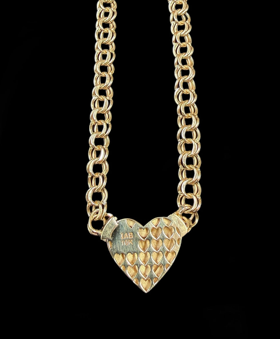 Thumbnail: 6.5 mm Heart Greek Style Chino link Chain Gold 10k 