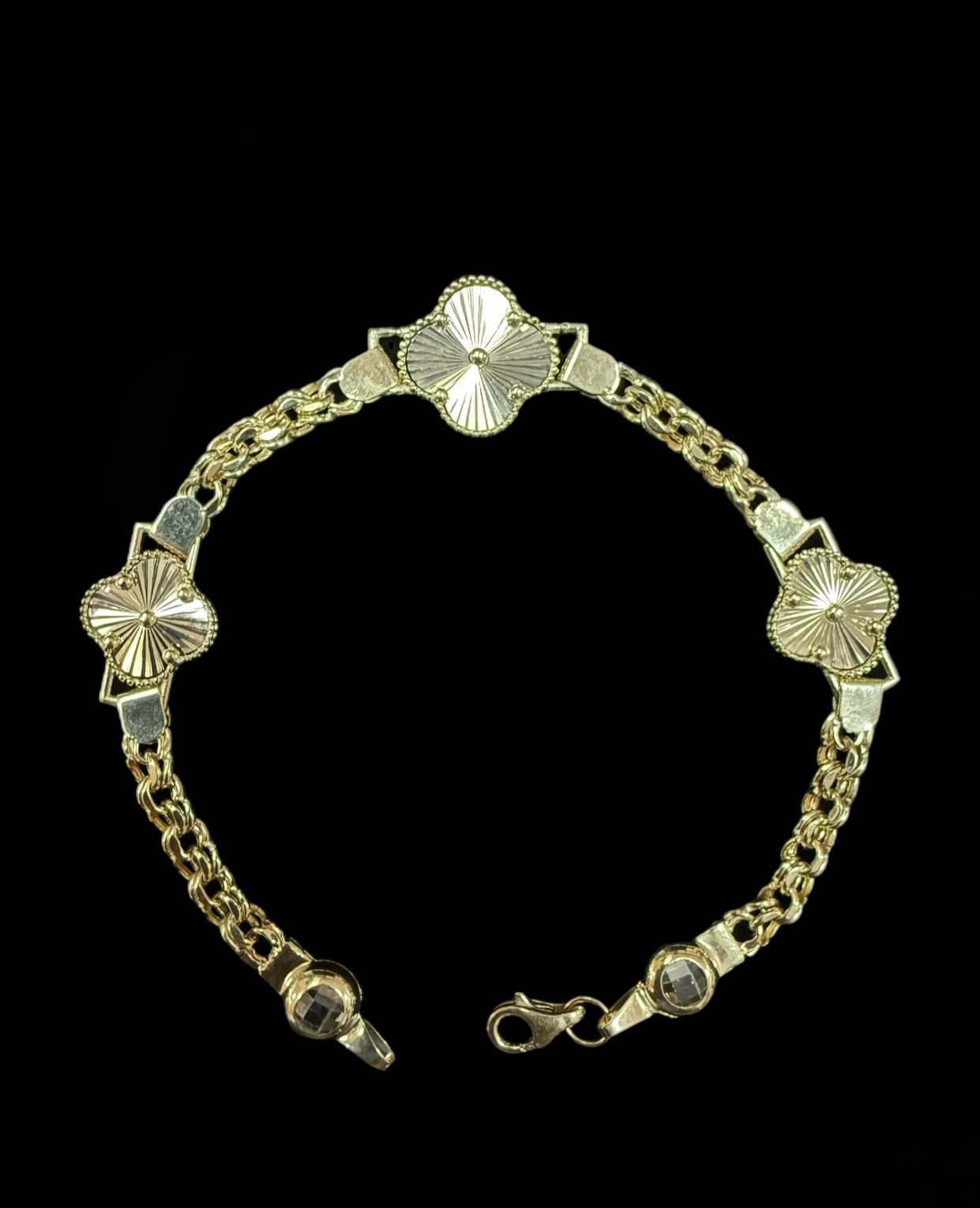 4 mm Clover Bracelet Gold 10k