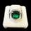 Thumbnail: Green Stone Engagement Ring Silver