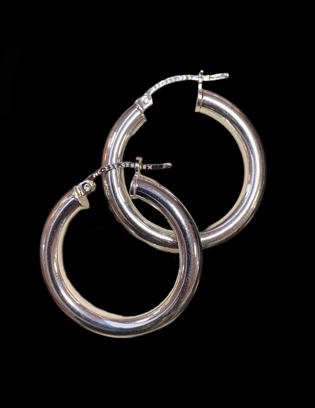 Medium Hoop Earrings Silver
