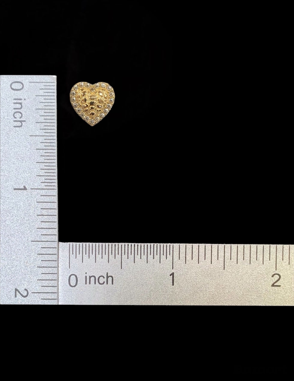 Miniatura: Heart Nugget Stud Earrings Push Back Gold 10k