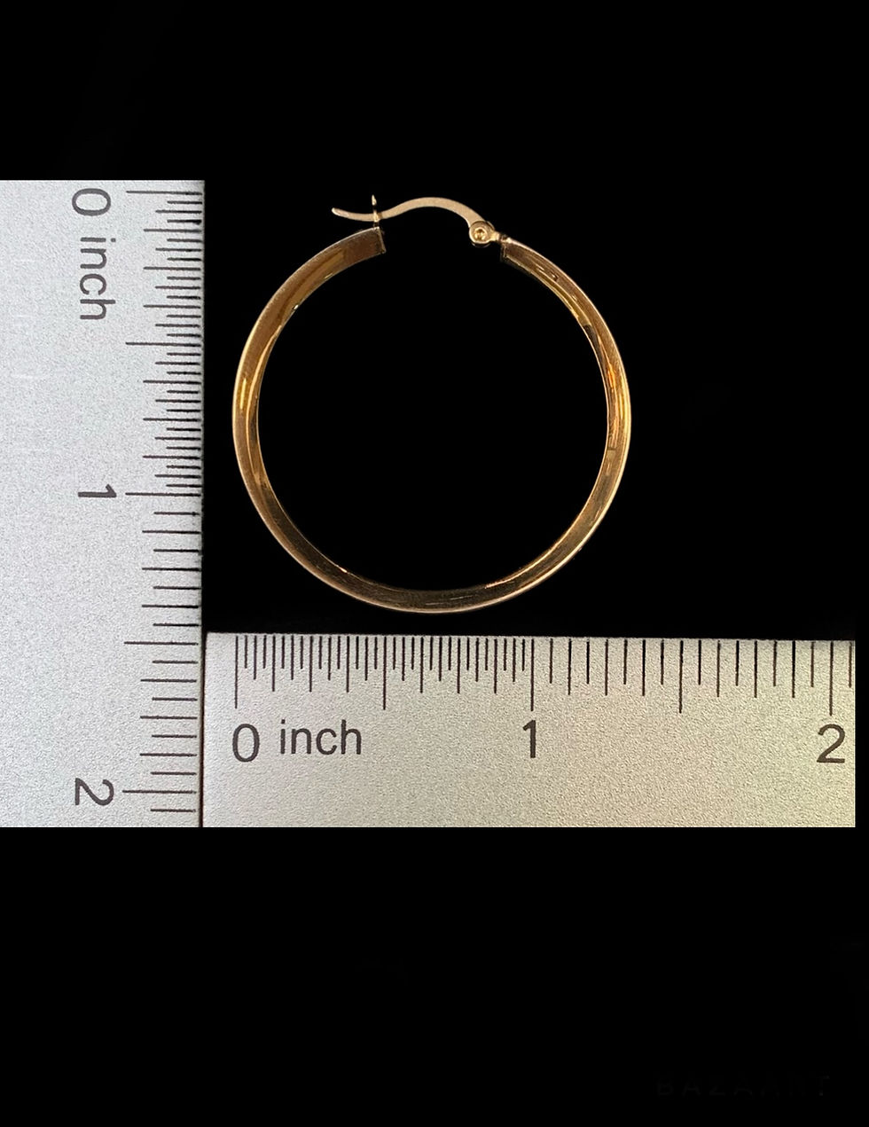 Miniatura: Green and White Stone Hoop Earring Gold 10k