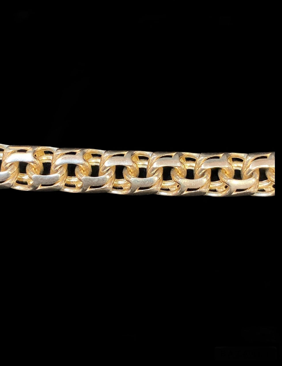 Miniatura: 9.5 mm Chino Santa Santa Muerte Grim Reaper ID Bracelet Gold 10k