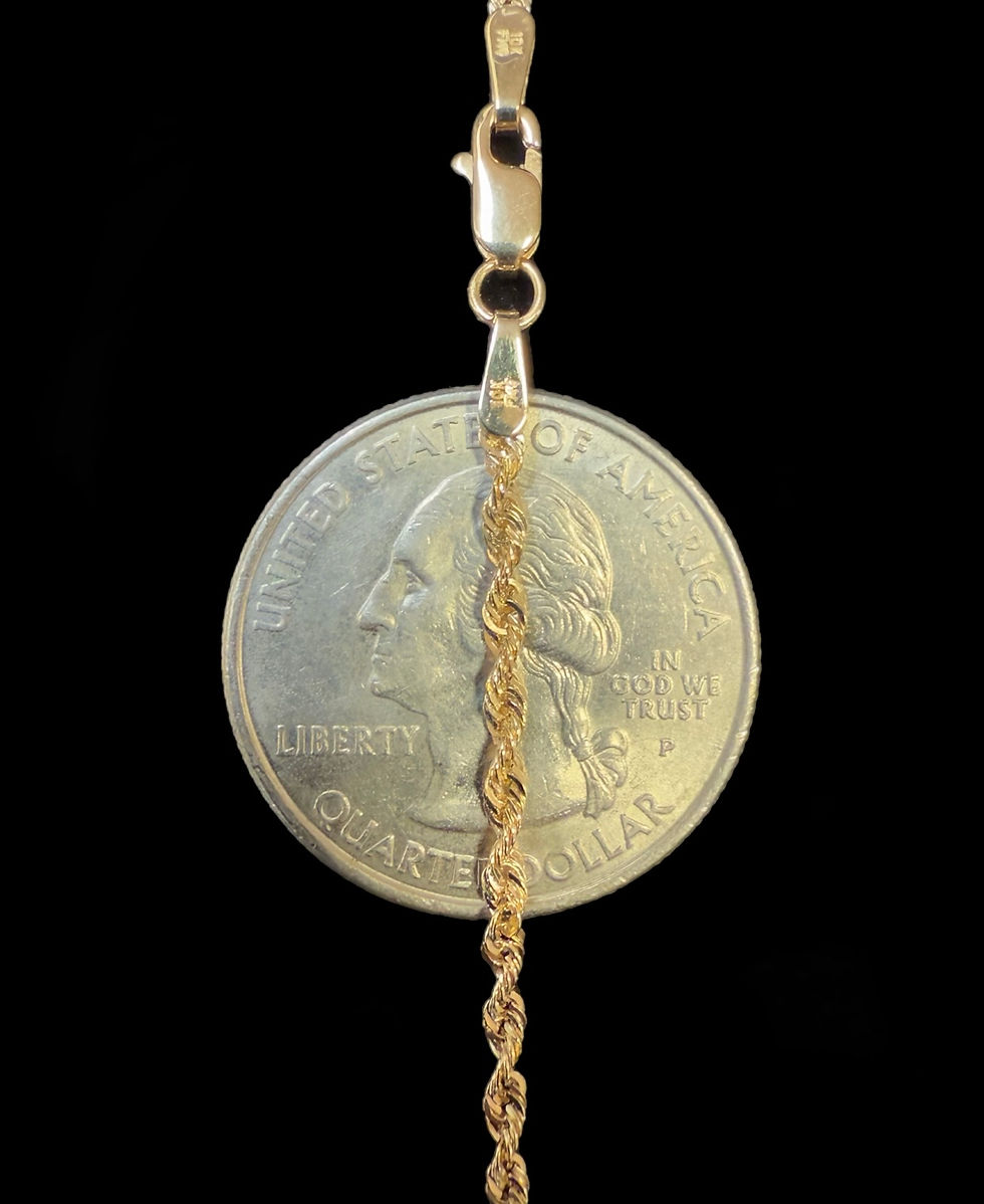 Thumbnail: 2 mm Rope Chain Gold 10k