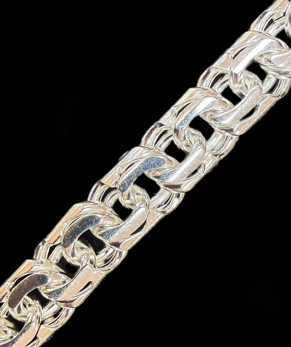 Thumbnail: 9 mm Greek Style Chino link Chain Silver