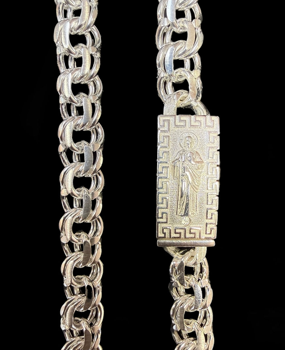Miniatura: 9 mm Saint Jude Versace Style Chino link Chain Silver