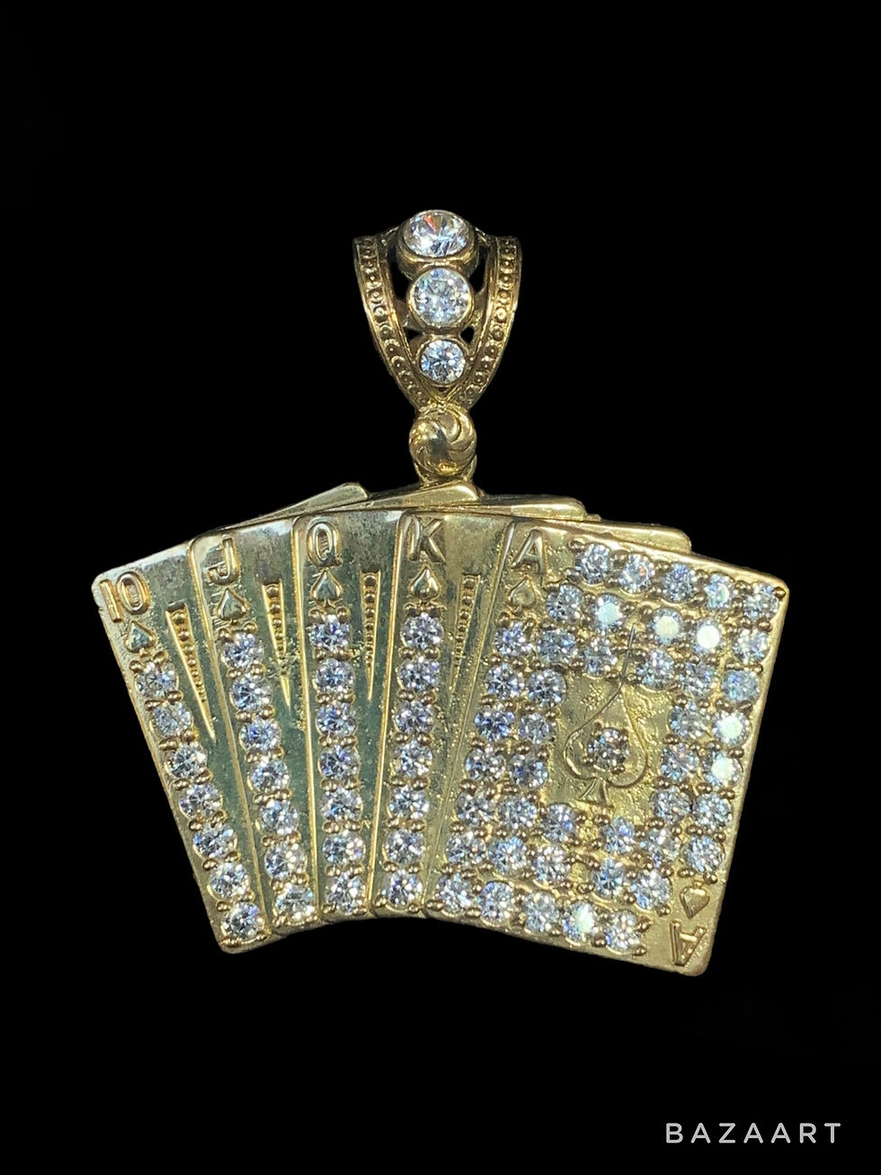 Aces Poker Card Pendant Gold 10k