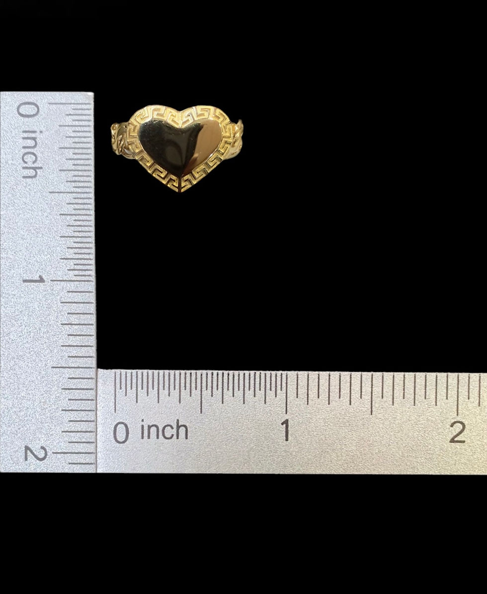 Miniatura: Heart Chino Link Versace Style Ring Gold 10k