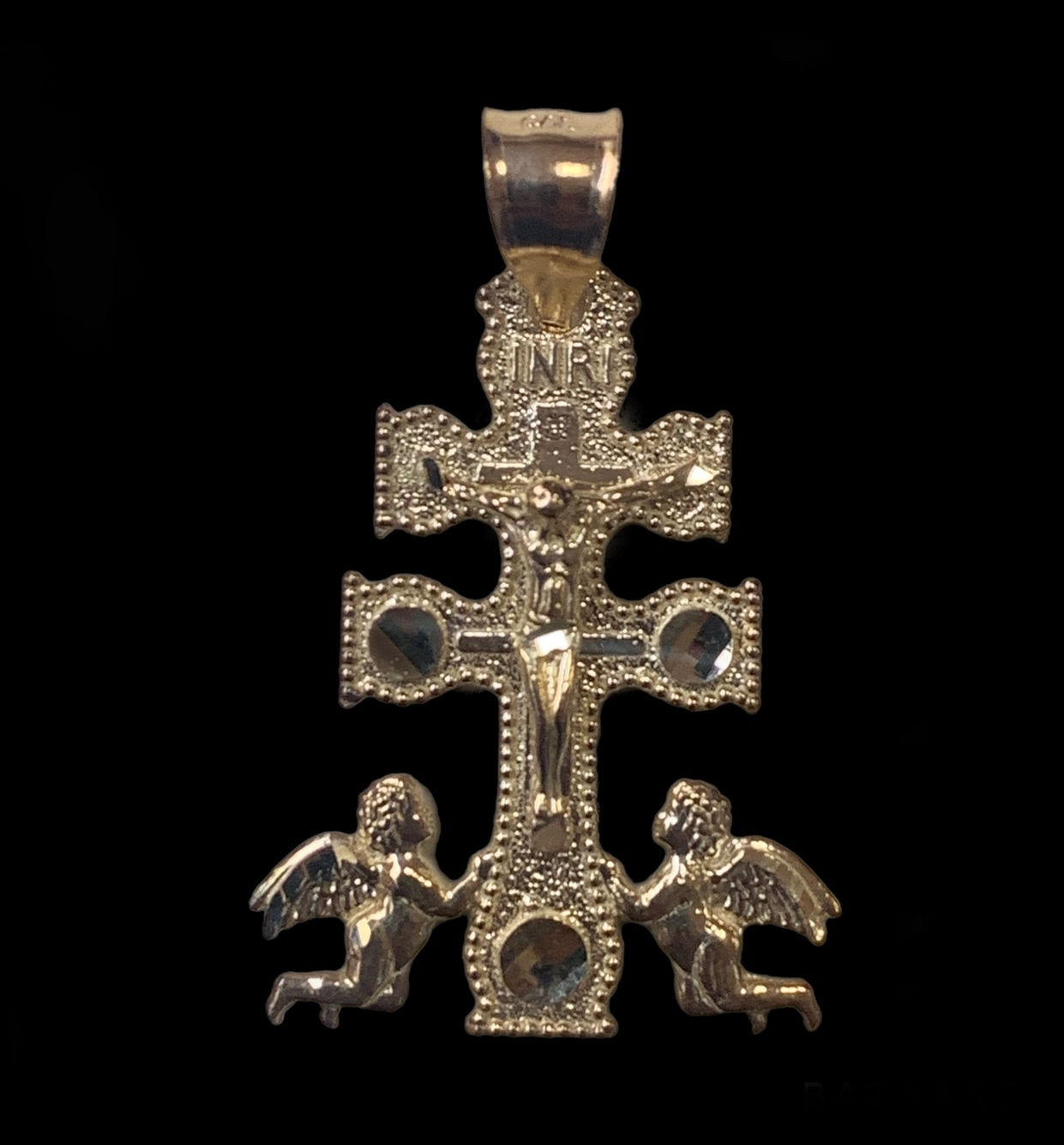 Crucifix Jesus on Cross Caravaca Pendant Gold 10k