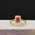 Miniatura: Red Square Stone Engagement Ring Gold 10k