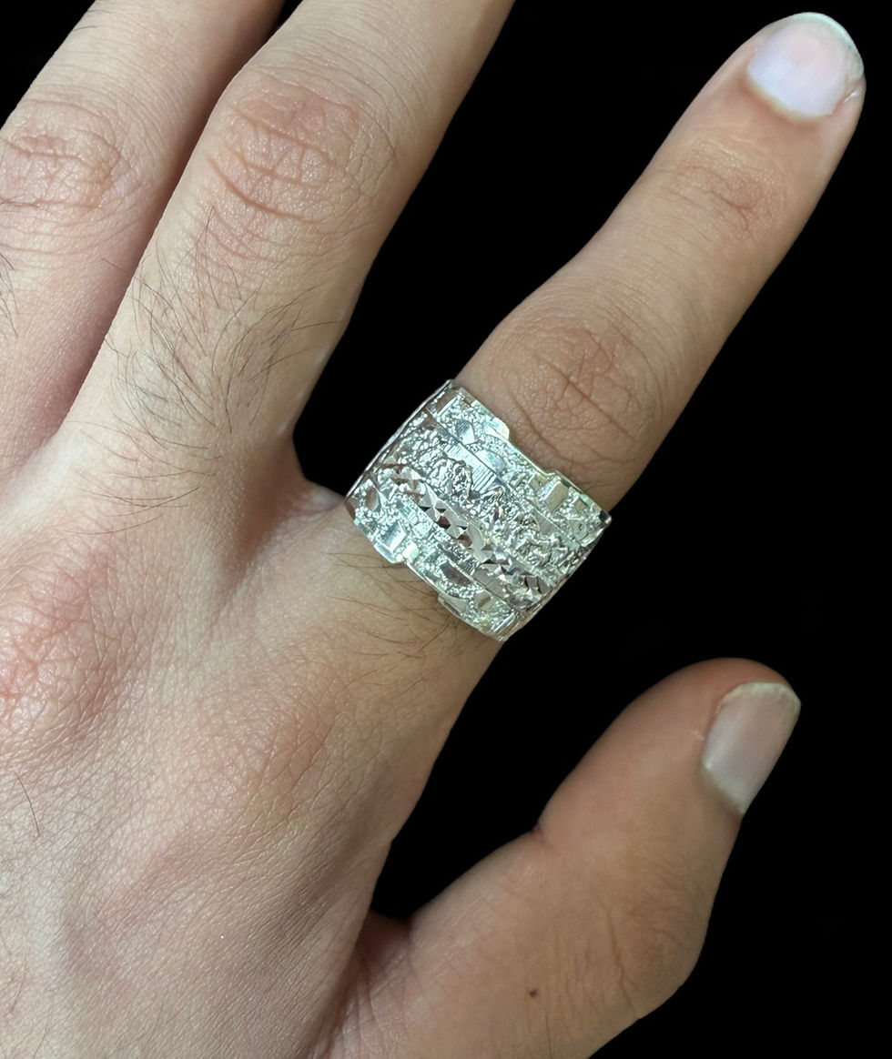 Thumbnail: Last Supper Nugget Style Ring Silver