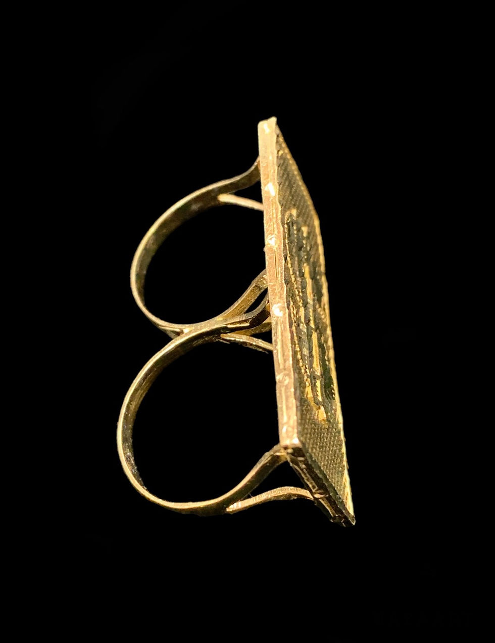 Thumbnail: Money Cash Symbol 2 Finger Ring Gold 10k