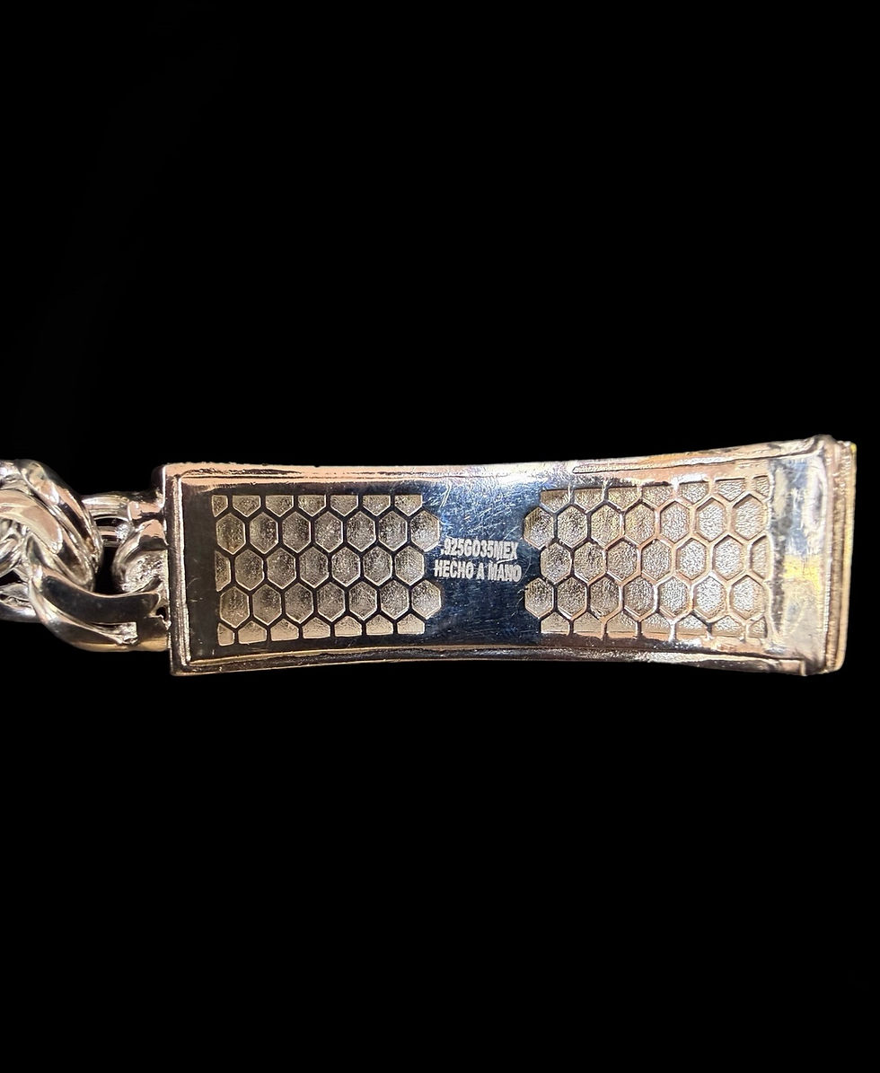 Thumbnail: 13.5 mm Chino Versace Style ID Bracelet Silver