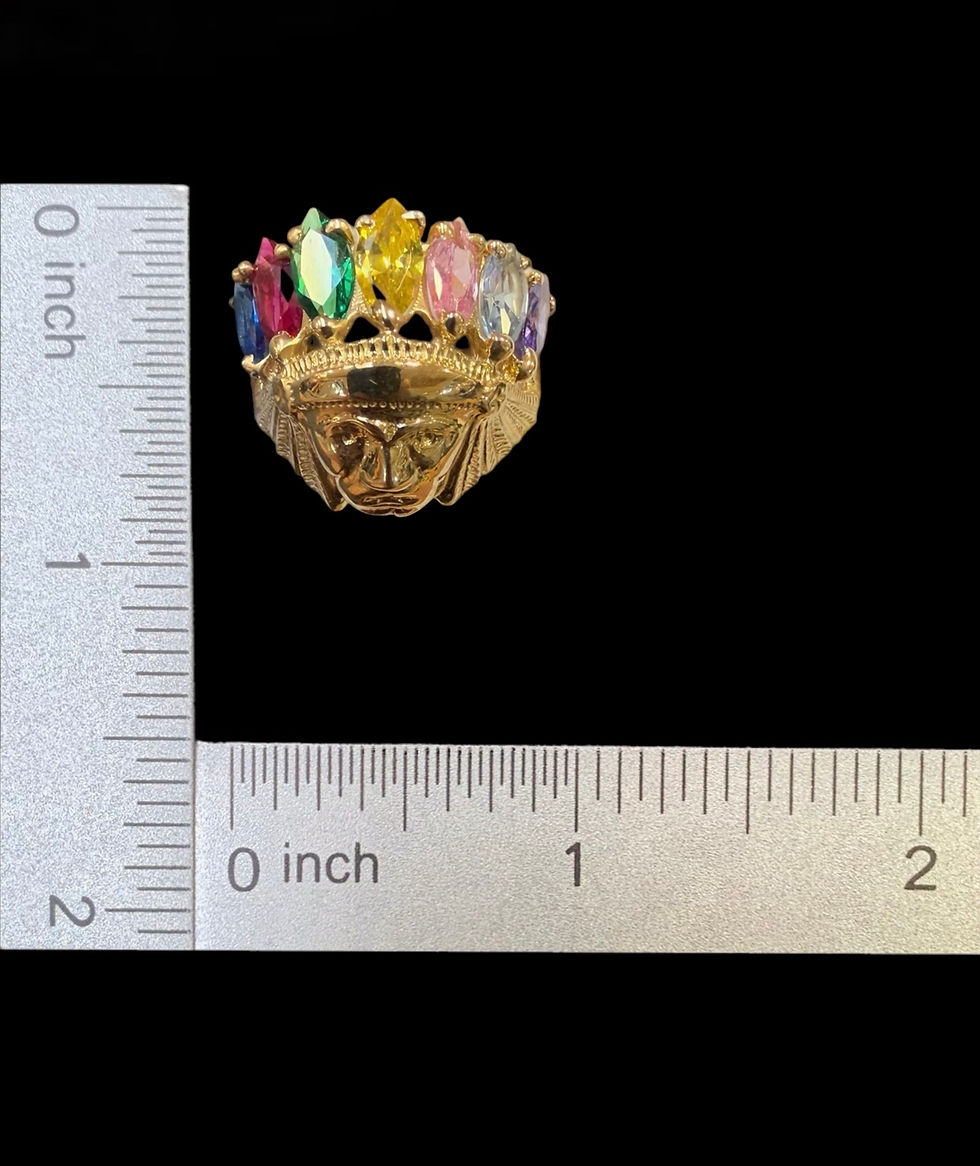 Miniatura: Indian Chief with Color Stone Ring Gold 10k