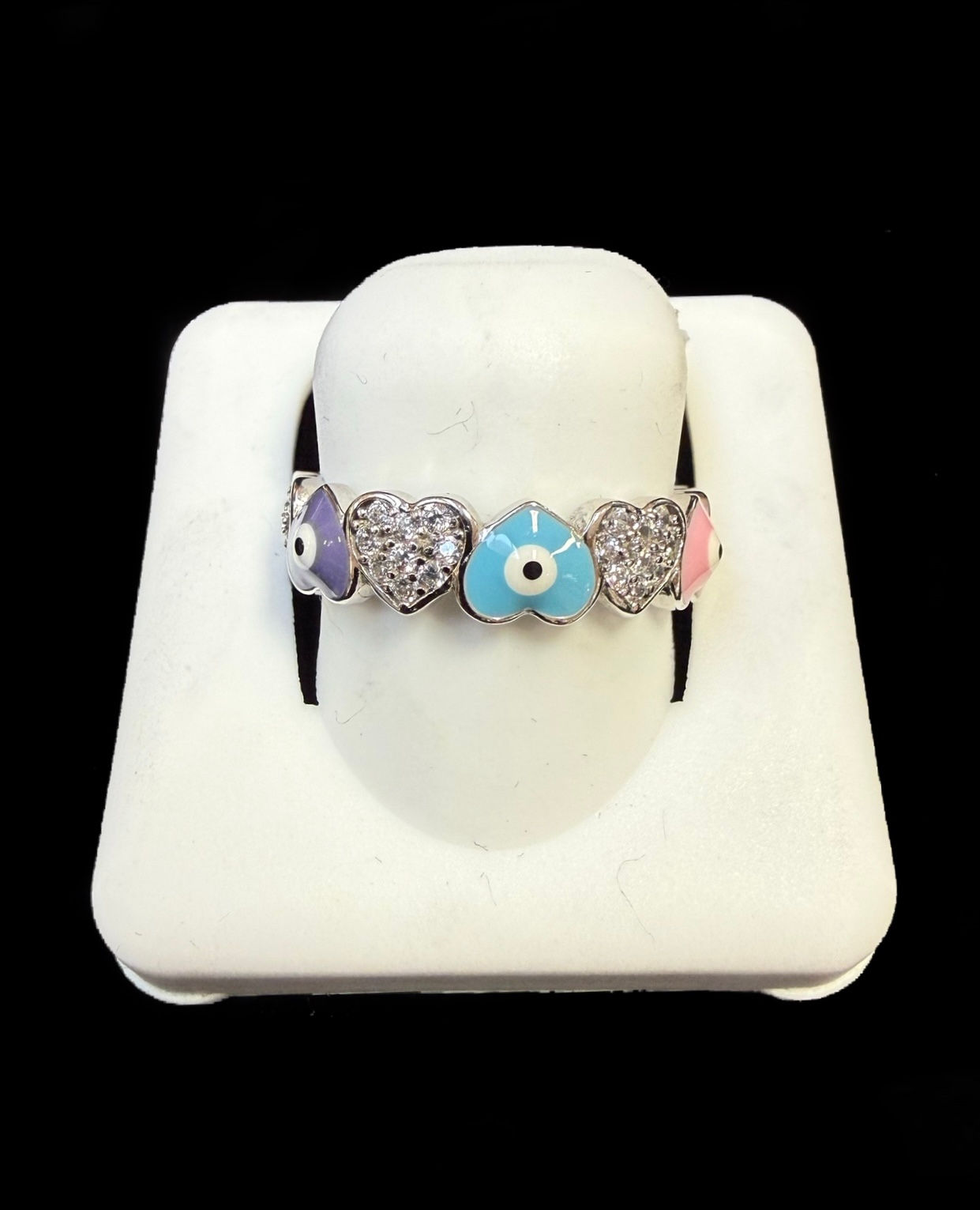 Heart and Eye Ring Silver 