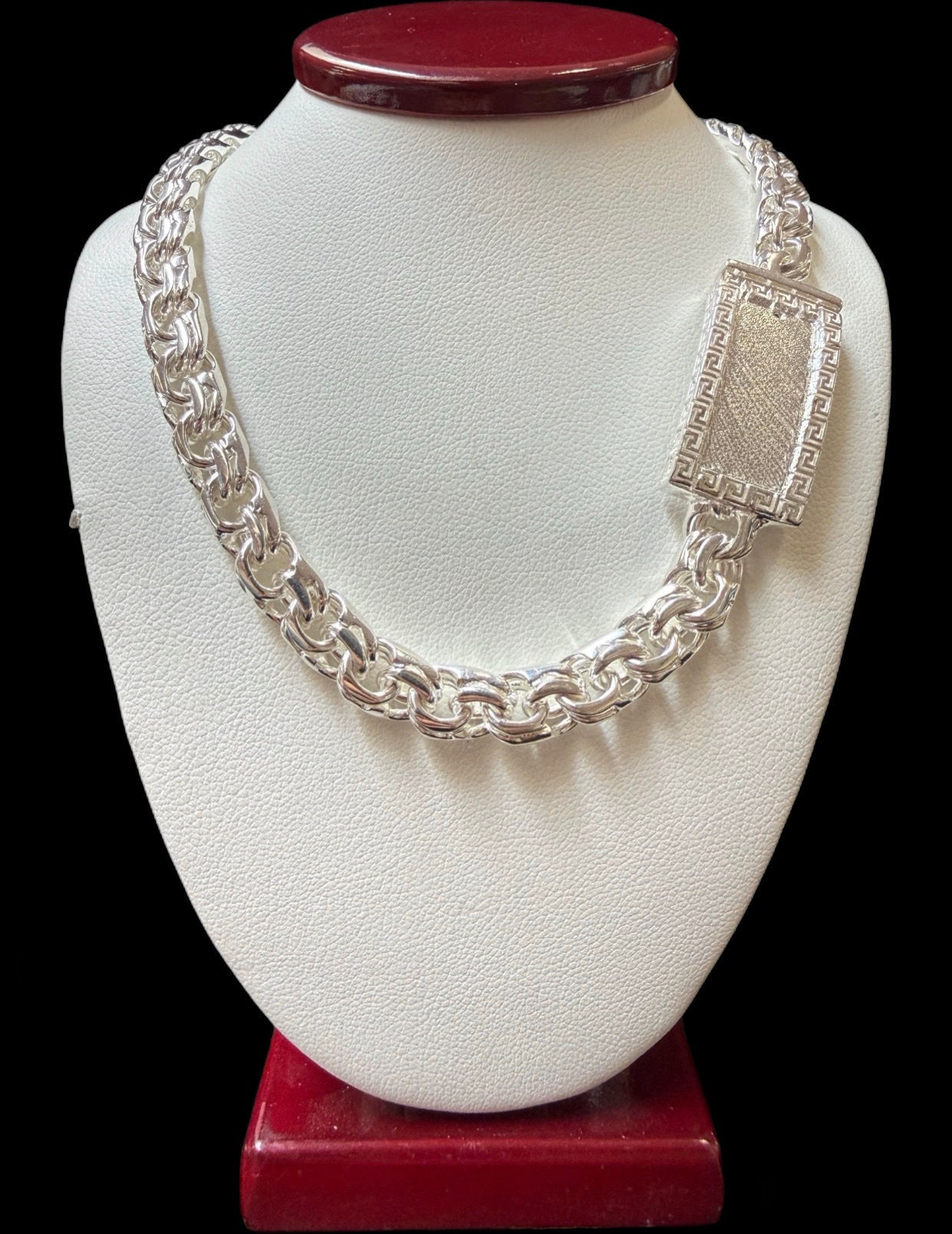 8 mm Versace Style Chino link Chain Silver