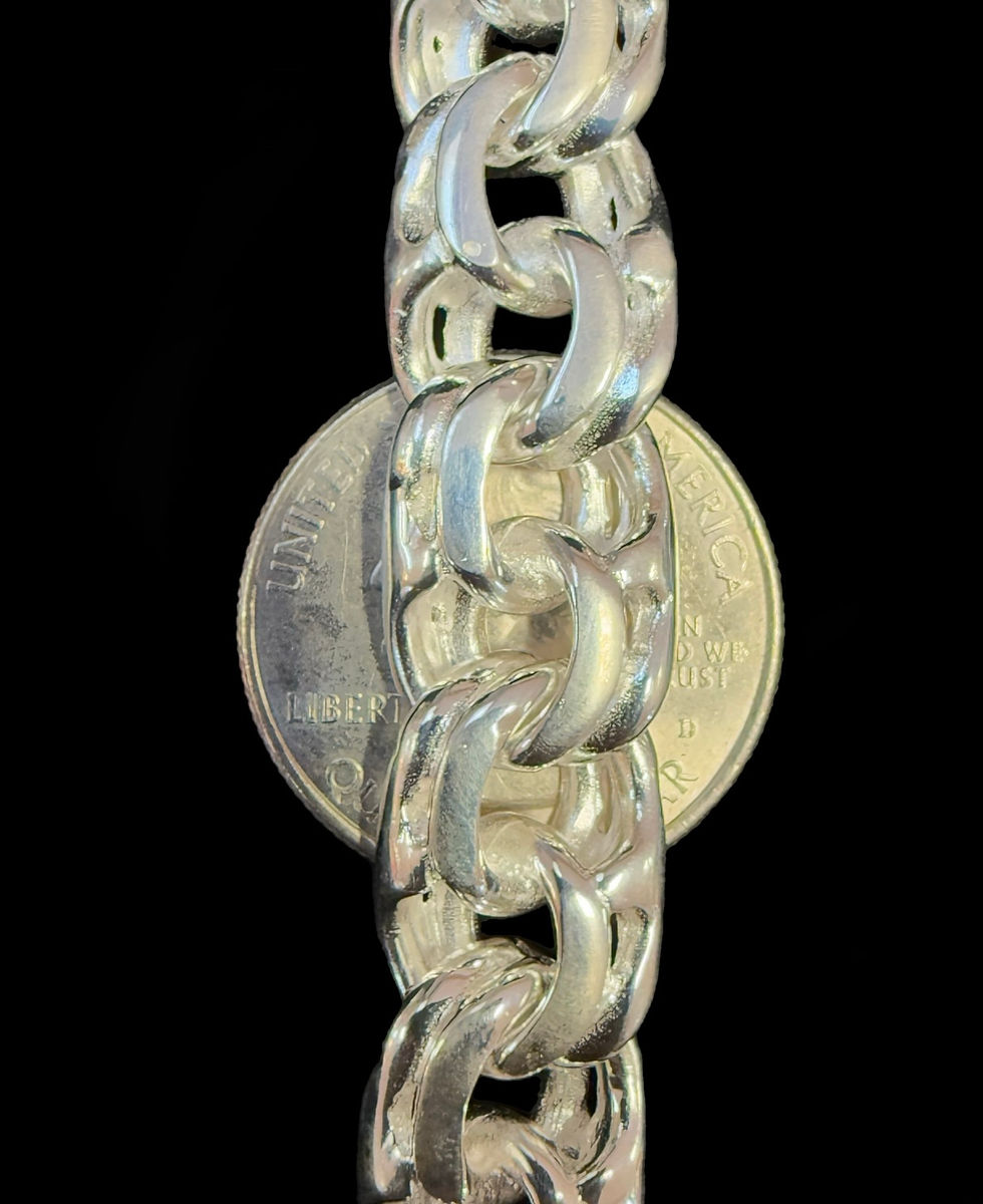 Thumbnail: 12.5 mm Versace Style Chino link Chain Silver
