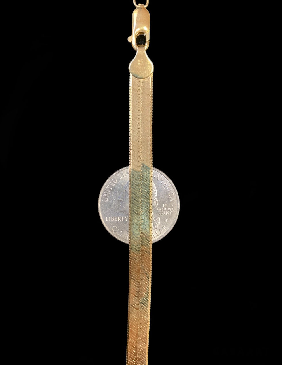 Thumbnail: 7 mm Herringbone chain Gold 10k
