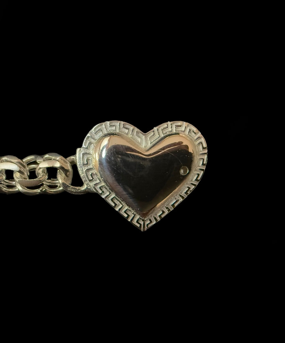 Miniatura: 9 mm Heart Versace Style Chino Bracelet Silver