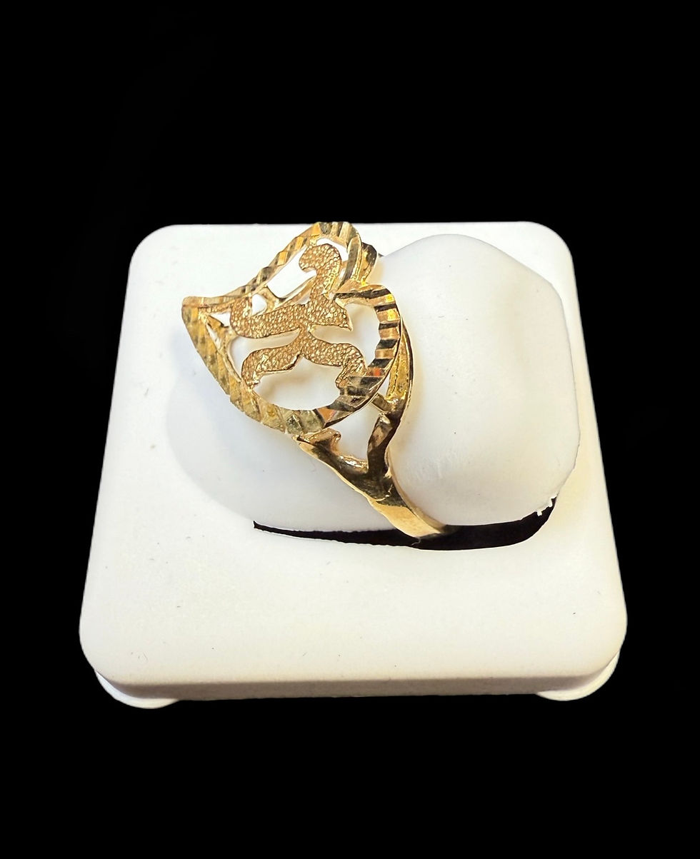 Thumbnail: K Letter Heart Ring Gold 10k