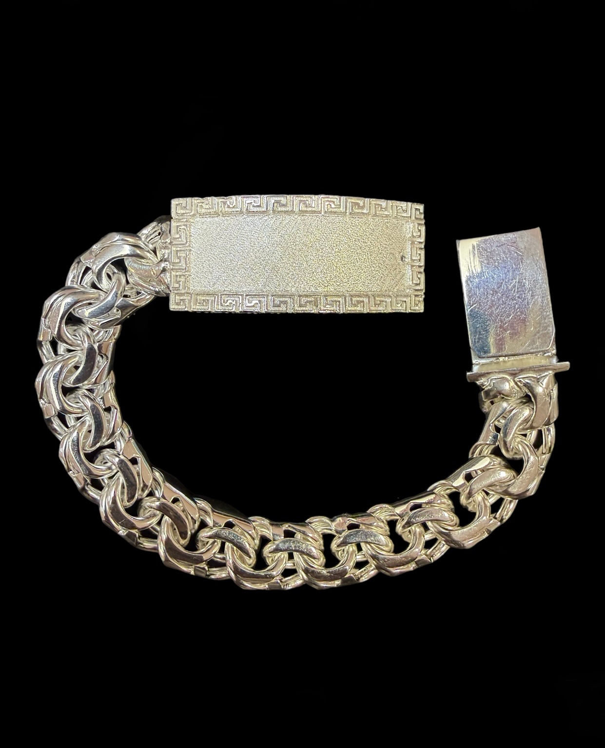 14 mm Chino Versace Style ID Bracelet Silver