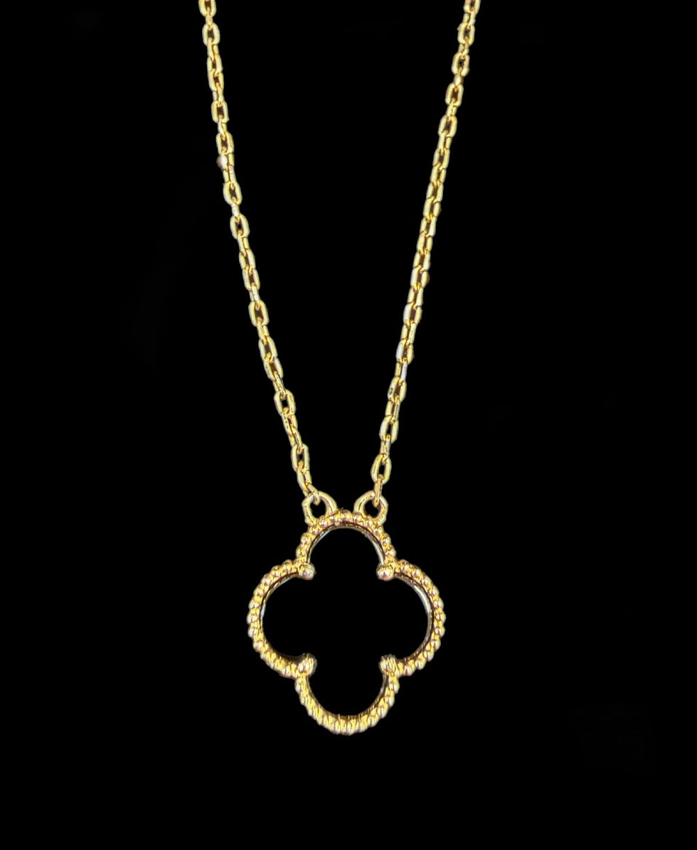 Thumbnail: 1 mm Black Clover Motif Chain Gold 10k