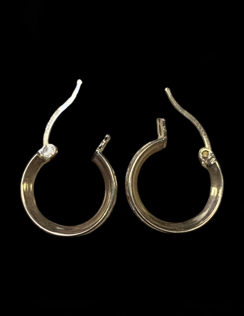 Miniatura: Extra Small White Stone Hoop Earring Gold 10k