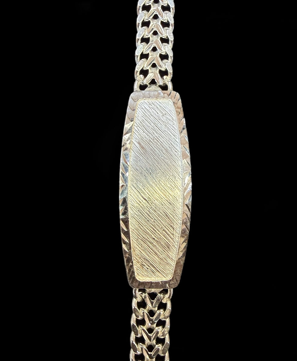 Miniatura: 7 mm Double Cuban ID Plain Cut Bracelet Silver