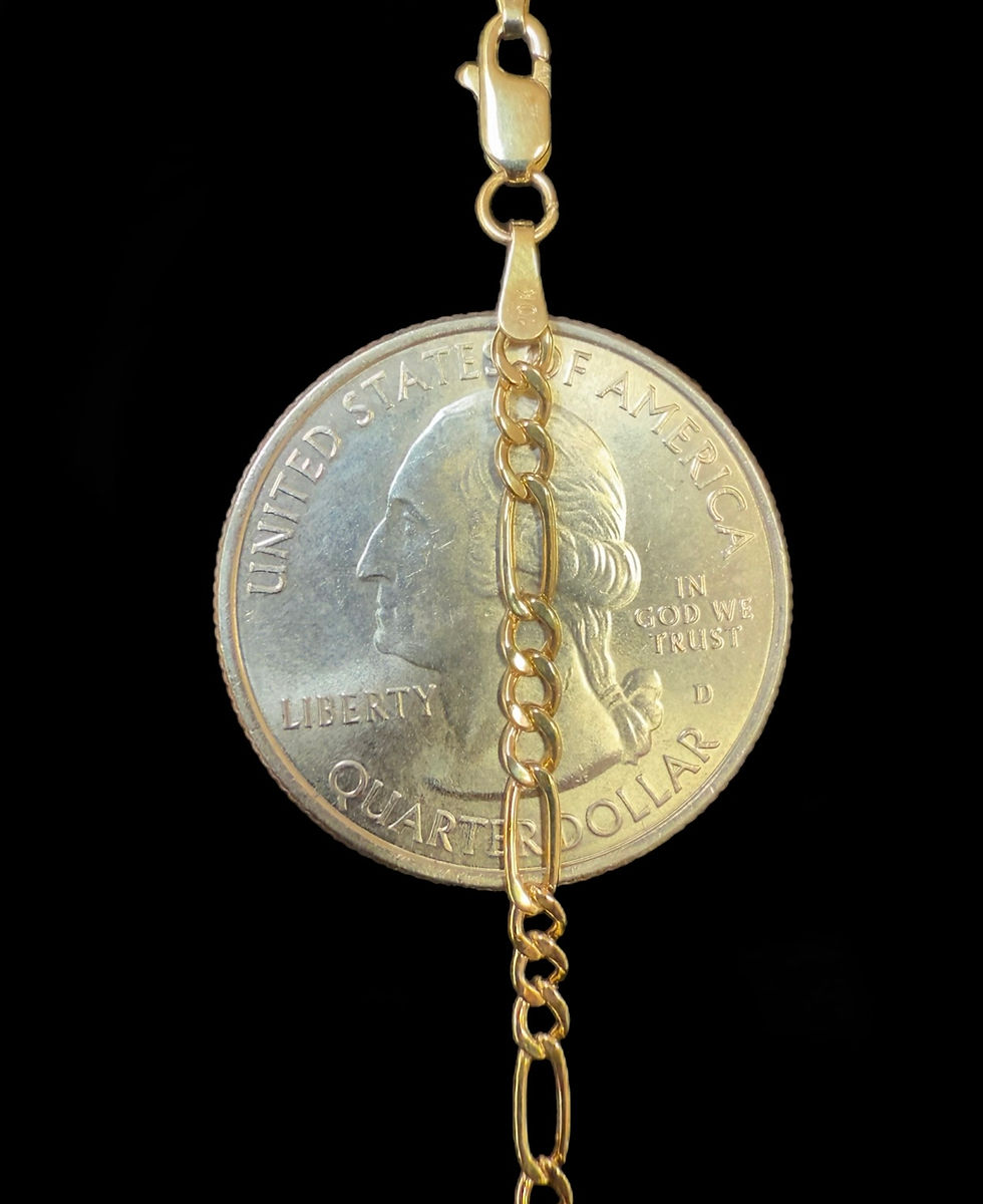 Miniatura: 2.5 mm Figaro Chain Gold 10k