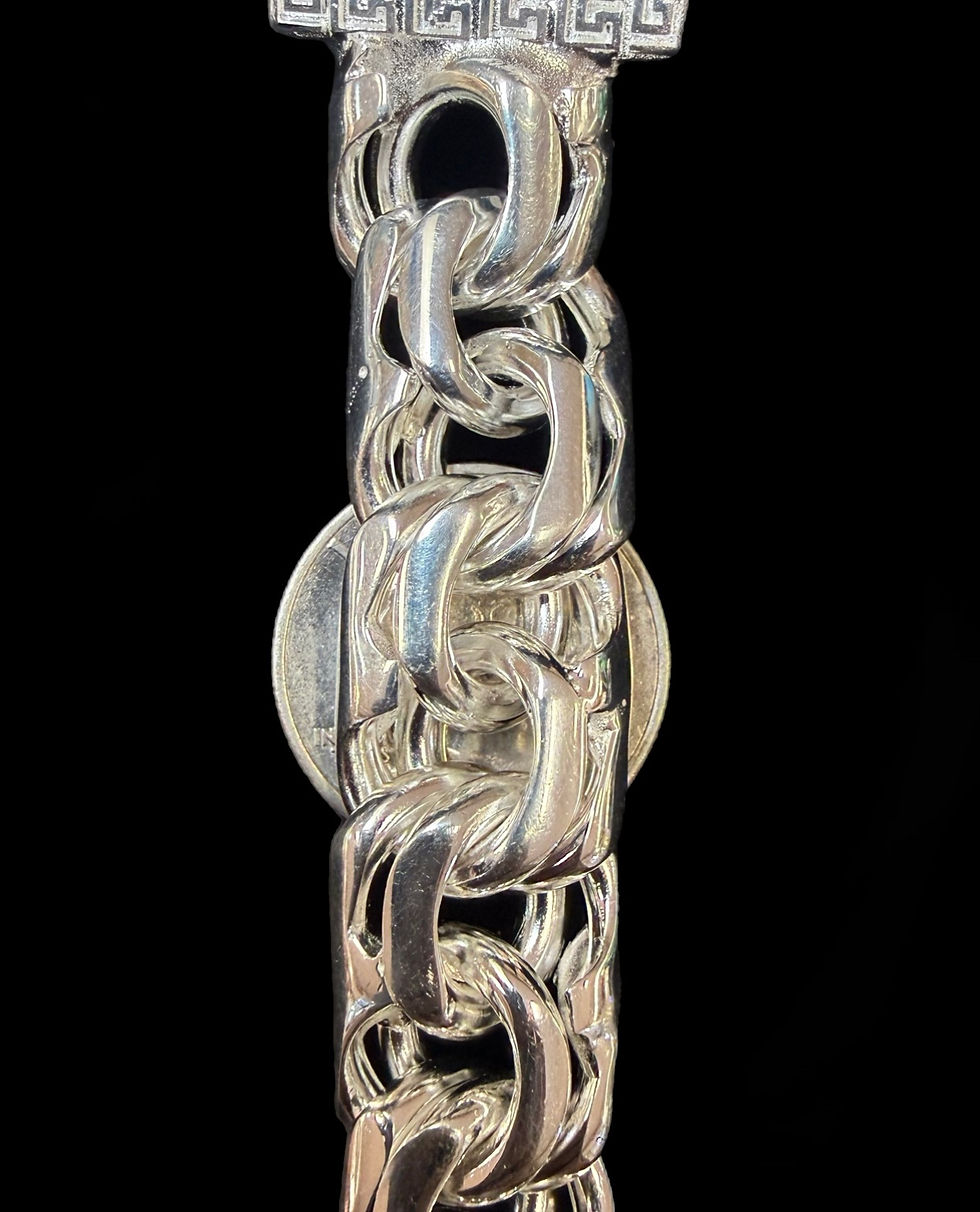 Miniatura: 17 mm Chino Versace Style ID Bracelet Silver