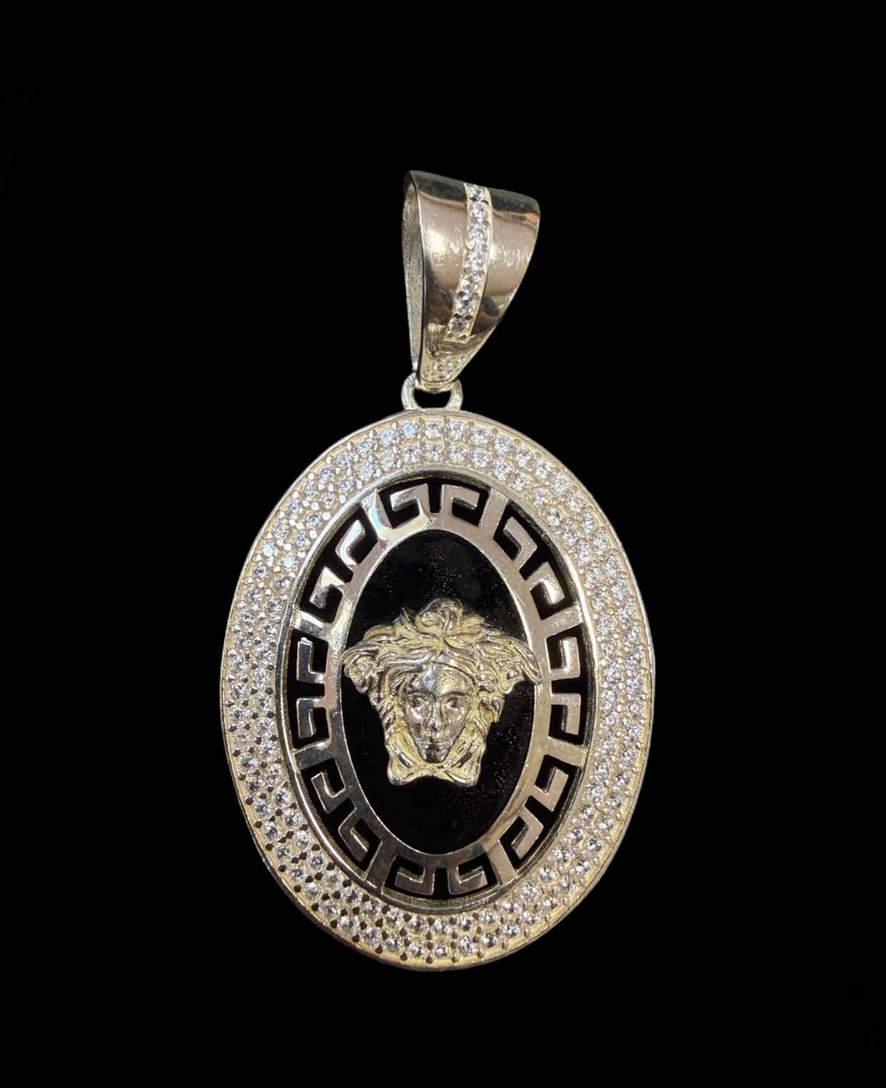 Medusa head Versace Style Pendant Silver
