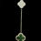 Miniatura: 1 mm Green and Cubic Zirconia Stone Double Sided Clover Motif Chain Silver