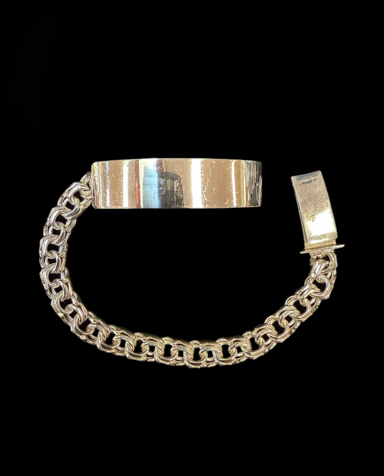 7.5 mm Chino ID Bracelet Silver