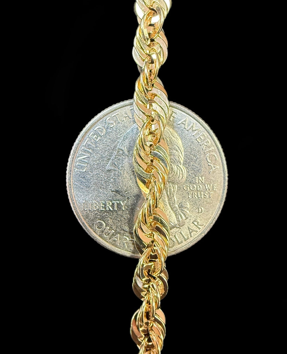 Thumbnail: 5 mm Rope Bracelet Gold 10k