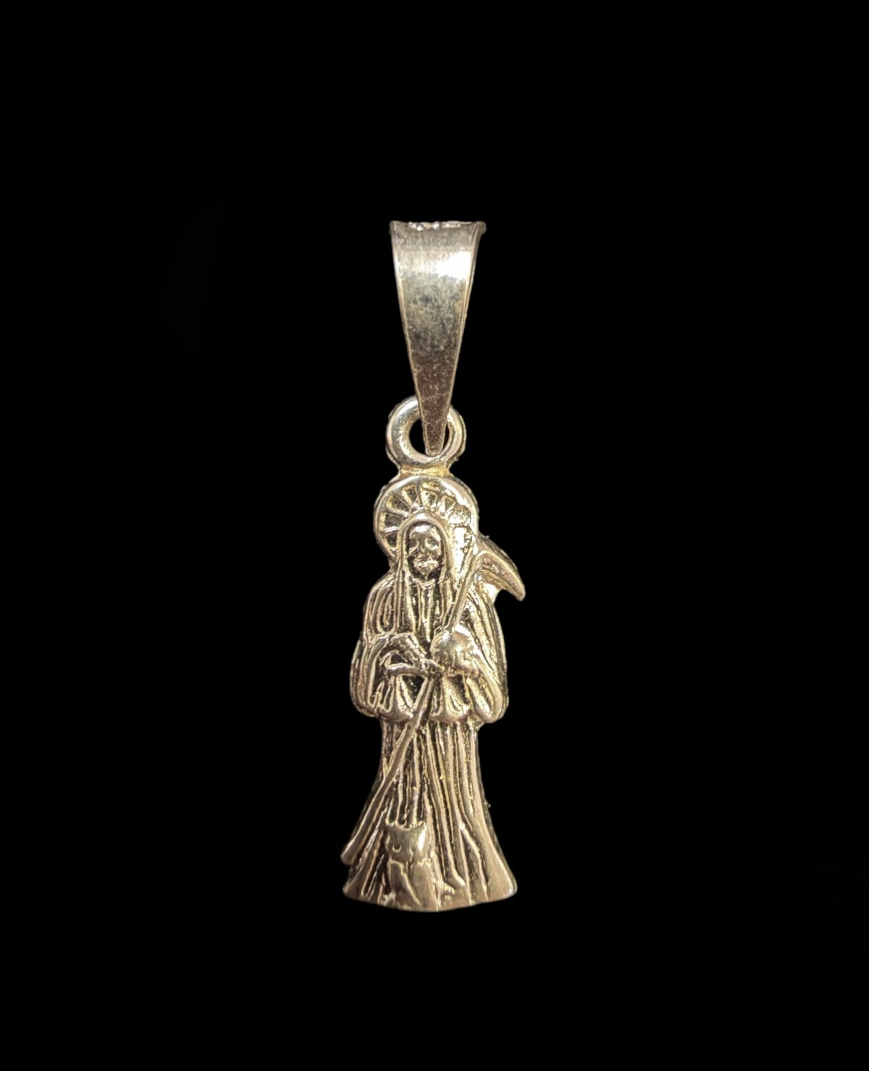 Santa Muerte Grim Reaper Pendant Silver