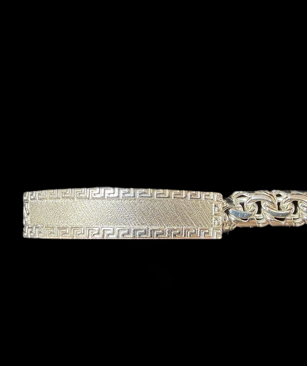 Thumbnail: 10.5 mm Chino Versace Style ID Bracelet Silver