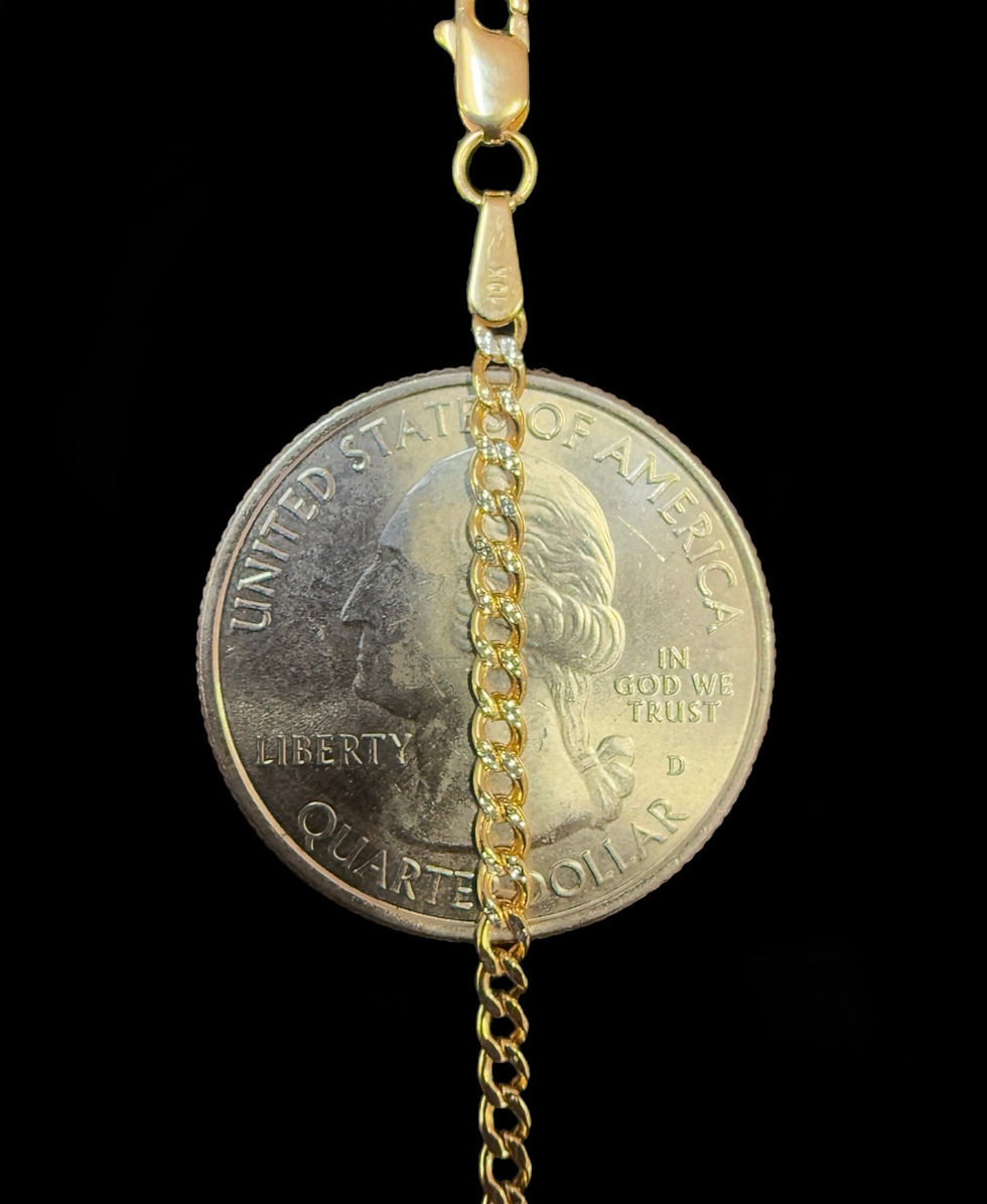 Thumbnail: 2.5 mm Cuban Diamond Cut Chain Gold 10k