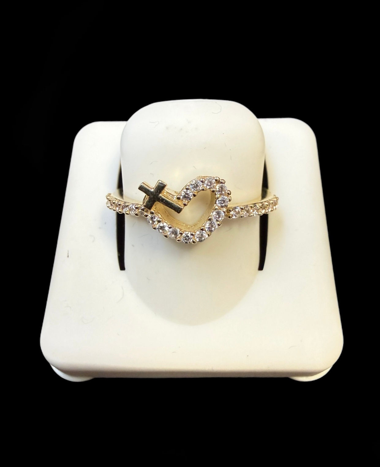 Heart Cross Ring Gold 10k