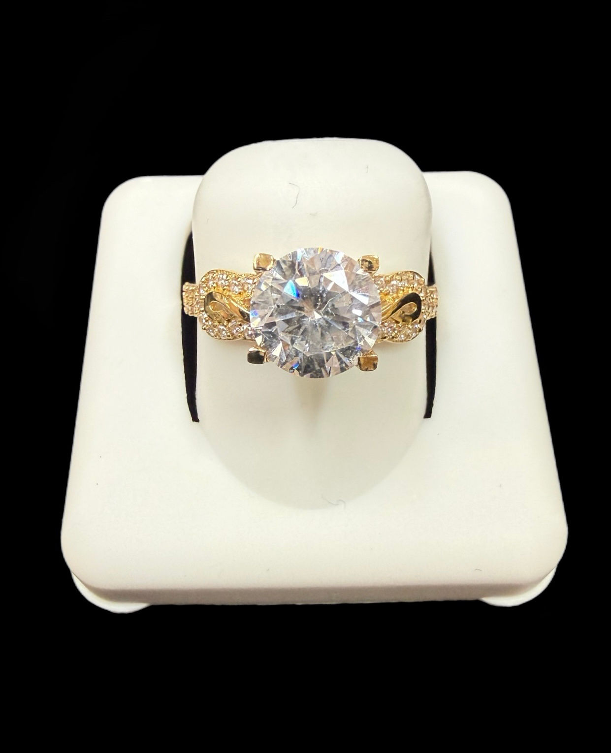 Round Single with Multi Stone Ring Gold 10k 