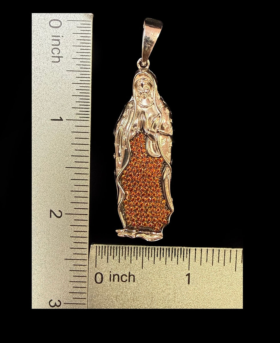 Thumbnail: Virgin Mary Lady Guadalupe Pendant Silver