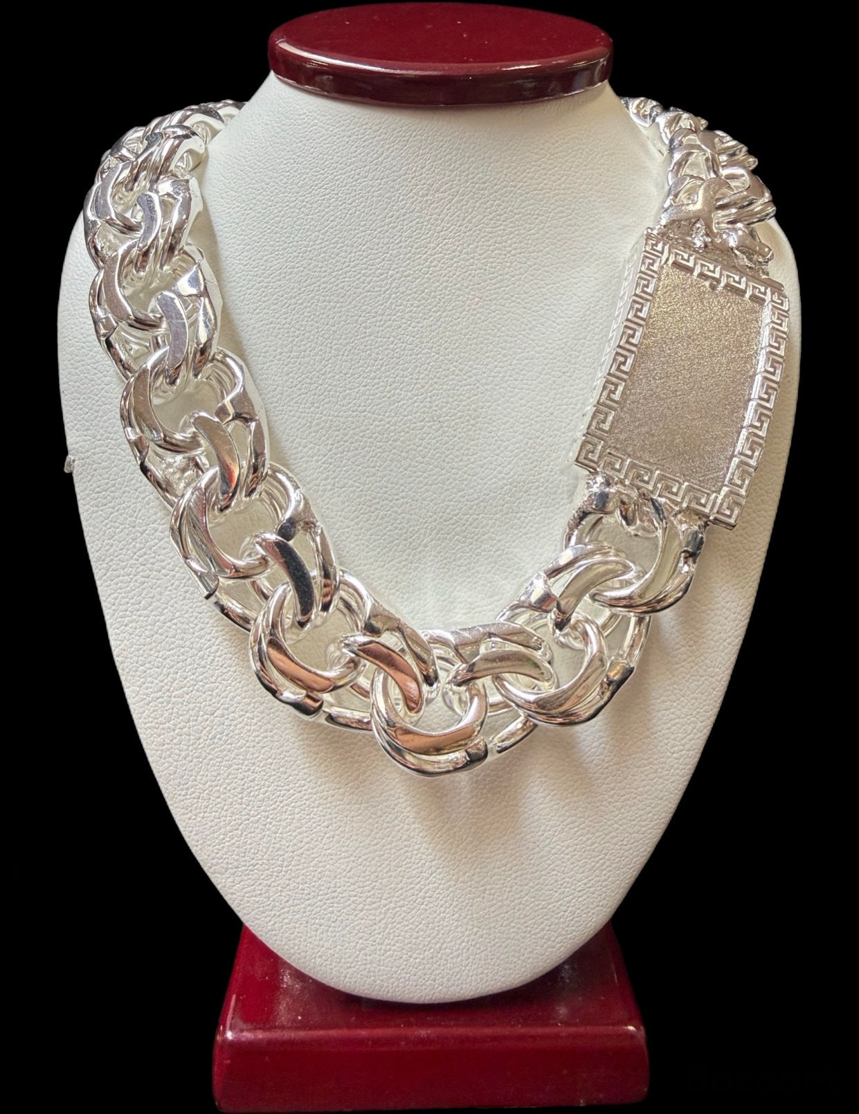 16.5 mm Versace Style Chino link Chain Silver