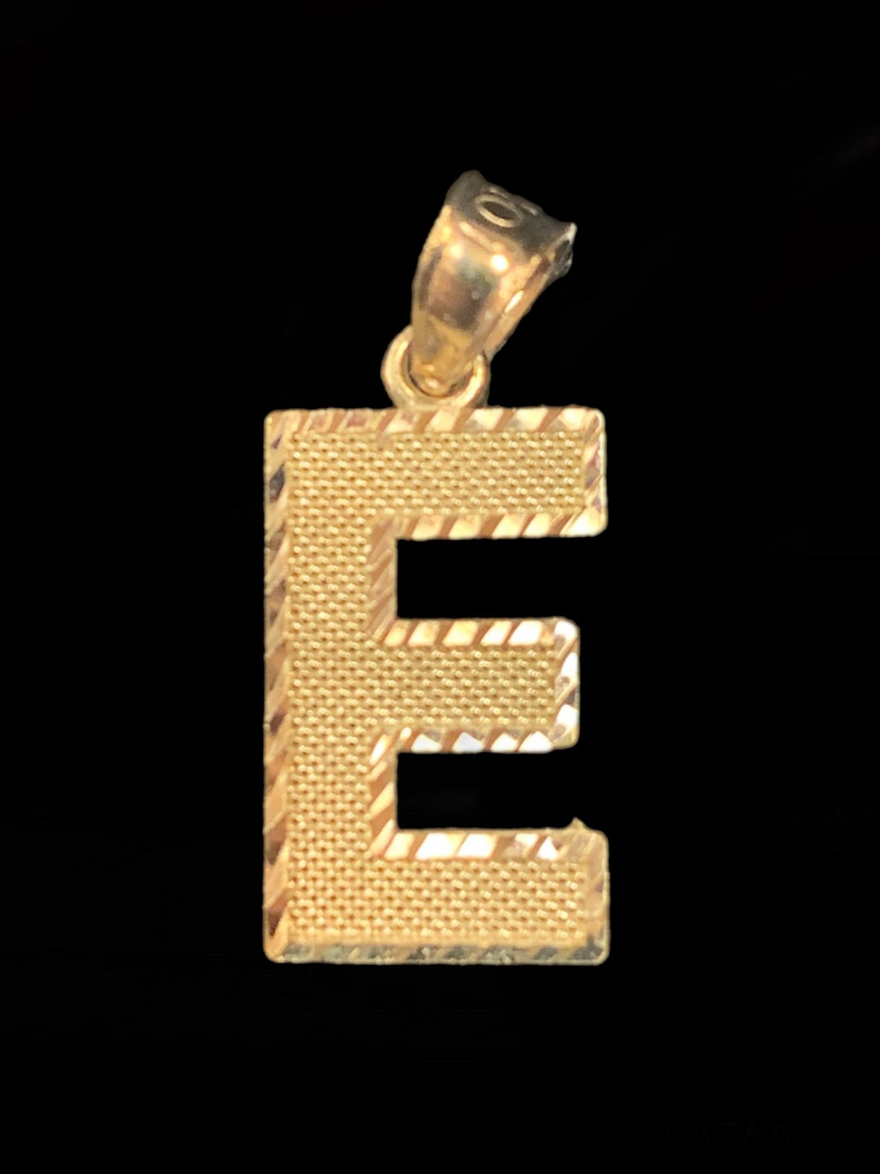 E Letter Pendants Gold 10k