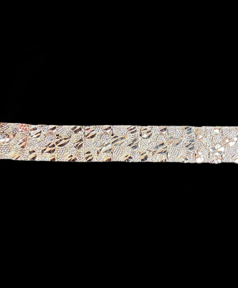 Thumbnail: 11.5 mm Nugget Style Bracelet Silver
